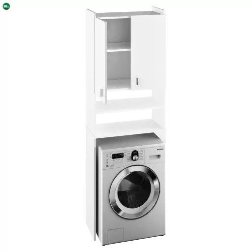 Szekrény a mosógép fölé, fehér, NATALI NEW