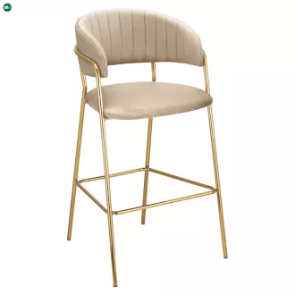   Design bárszék, bézs Velvet szövet/gold króm arany, DASMIN NEW TYP 2