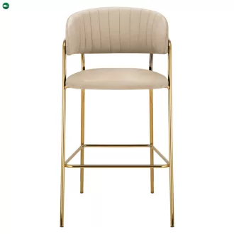   Design bárszék, bézs Velvet szövet/gold króm arany, DASMIN NEW TYP 2
