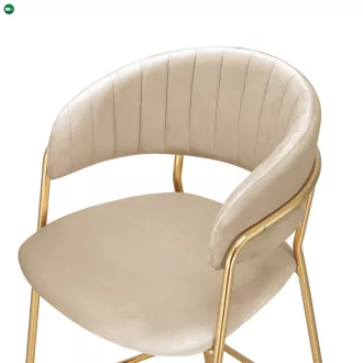   Design bárszék, bézs Velvet szövet/gold króm arany, DASMIN NEW TYP 2