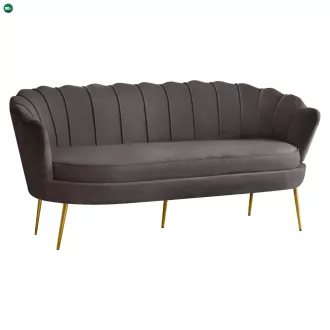   Luxus kanapé, 3 személyes, szürkésbarna Velvet szövet/arany, Art-deco, NOBLEO TYP 2