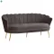 Luxus kanapé, 3 személyes, szürkésbarna Velvet szövet/arany, Art-deco, NOBLEO TYP 2
