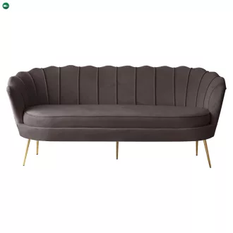  Luxus kanapé, 3 személyes, szürkésbarna Velvet szövet/arany, Art-deco, NOBLEO TYP 2