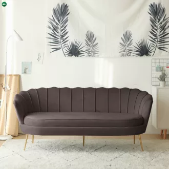   Luxus kanapé, 3 személyes, szürkésbarna Velvet szövet/arany, Art-deco, NOBLEO TYP 2
