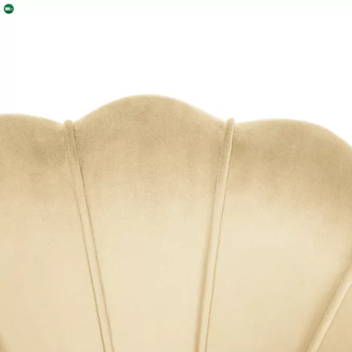 Art-deco stílusú fotel, bézs Velvet szövet/gold arany króm, NOBLEO