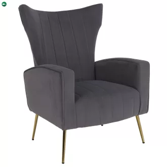 Relaxfotel, szürke Velvet szövet, BARET