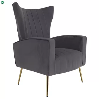Relaxfotel, szürke Velvet szövet, BARET