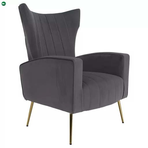 Relaxfotel, szürke Velvet szövet, BARET