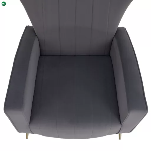 Relaxfotel, szürke Velvet szövet, BARET