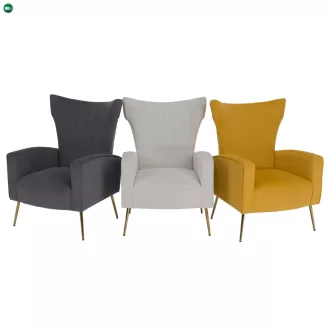 Relaxfotel, sárga Velvet szövet, BARET