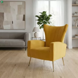 Relaxfotel, sárga Velvet szövet, BARET