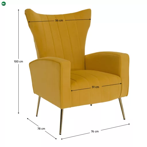 Relaxfotel, sárga Velvet szövet, BARET
