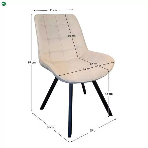Étkezőszék, bézs Velvet szövet/fekete, SAMIRA