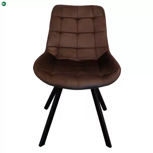 Étkezőszék, sötétbarna Velvet szövet/fekete, SAMIRA