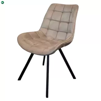   Étkezőszék, szürkésbarna Taupe Velvet szövet/fekete, SAMIRA