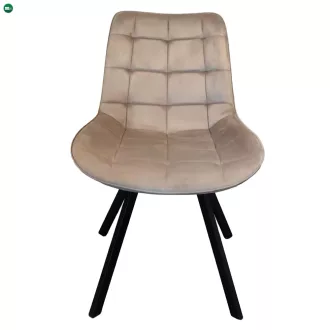   Étkezőszék, szürkésbarna Taupe Velvet szövet/fekete, SAMIRA
