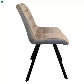   Étkezőszék, szürkésbarna Taupe Velvet szövet/fekete, SAMIRA