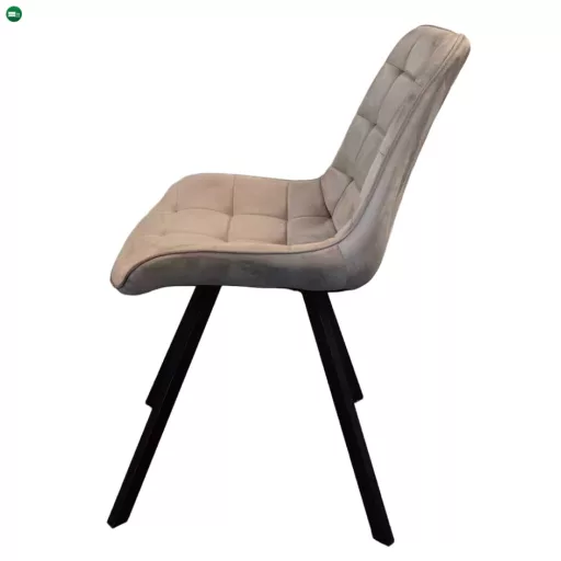 Étkezőszék, szürkésbarna Taupe Velvet szövet/fekete, SAMIRA