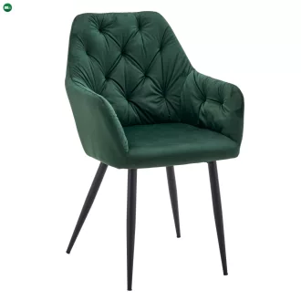 Design fotel, sötétzöld Velvet szövet, VERIO NEW