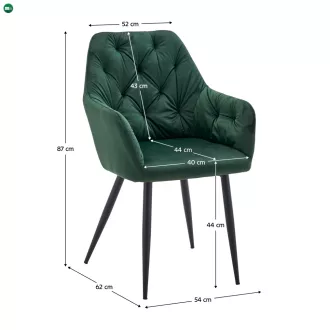 Design fotel, sötétzöld Velvet szövet, VERIO NEW