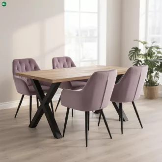 Design fotel, rózsaszín Velvet szövet, VERIO NEW