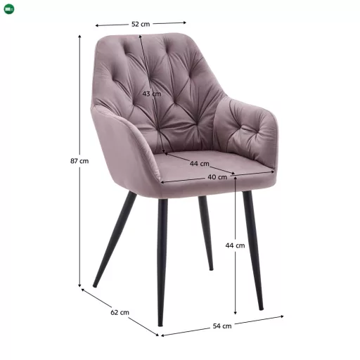Design fotel, rózsaszín Velvet szövet, VERIO NEW