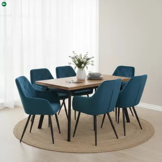 Design fotel, türkiz Velvet szövet, VERIO NEW