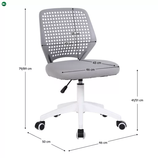 Forgószék, szürke/fehér, SATOZ