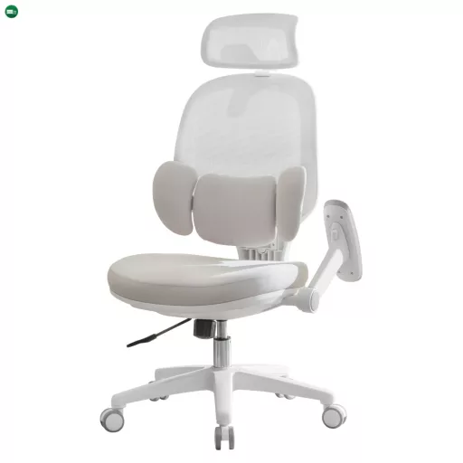 Irodai szék, szürke/fehér, ABRAMO