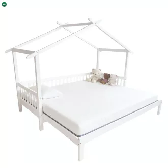 Montessori ágy pótággyal, fehér, 90x200, KESIO