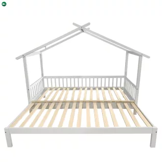 Montessori ágy pótággyal, fehér, 90x200, KESIO
