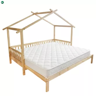 Montessori ágy pótággyal, természetes, 90x200, KESIO