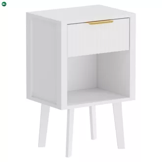Éjjeliszekrény, fehér, TOBI