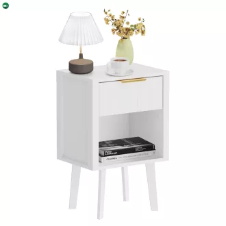 Éjjeliszekrény, fehér, TOBI