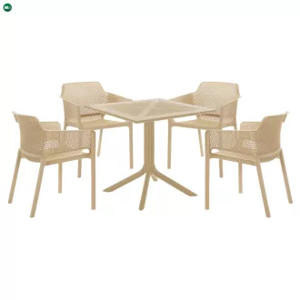 Kerti asztal, szürkésbarna Taupe, DENTON NEW