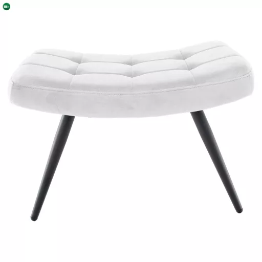 Fotel lábtartóval, világos szürke Velvet szövet/fekete, HABEN