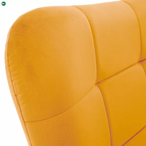 Fotel lábtartóval, sárga Velvet szövet/fekete, HABEN