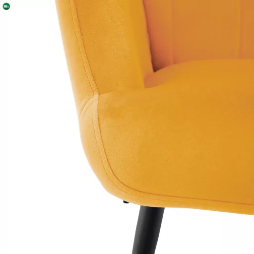 Fotel lábtartóval, sárga Velvet szövet/fekete, HABEN