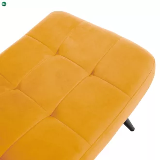 Fotel lábtartóval, sárga Velvet szövet/fekete, HABEN