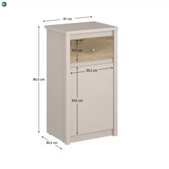 Komód, kasmír/evoke tölgy, KAROS 1D1S