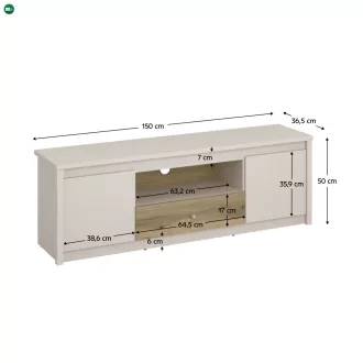 TV-állvány, kasmír/evoke tölgy, KAROS 2D1S
