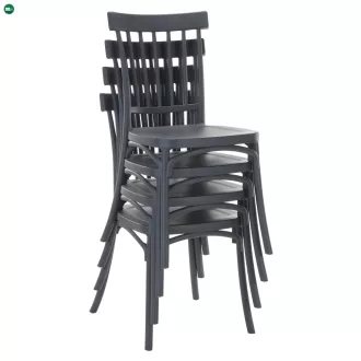 Rakásolható szék, sötétszürke, SAZEN NEW