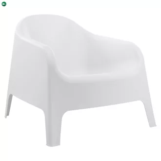 Rakásolható fotel, fehér, műanyag, SOKRA NEW