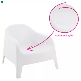 Rakásolható fotel, fehér, műanyag, SOKRA NEW