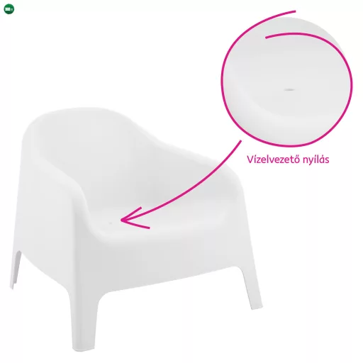 Rakásolható fotel, fehér, műanyag, SOKRA NEW