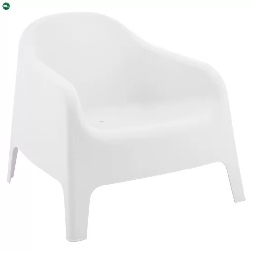 Rakásolható fotel, fehér, műanyag, SOKRA NEW