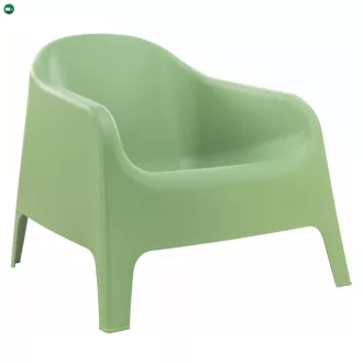 Rakásolható fotel, zöld, műanyag, SOKRA NEW