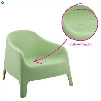 Rakásolható fotel, zöld, műanyag, SOKRA NEW