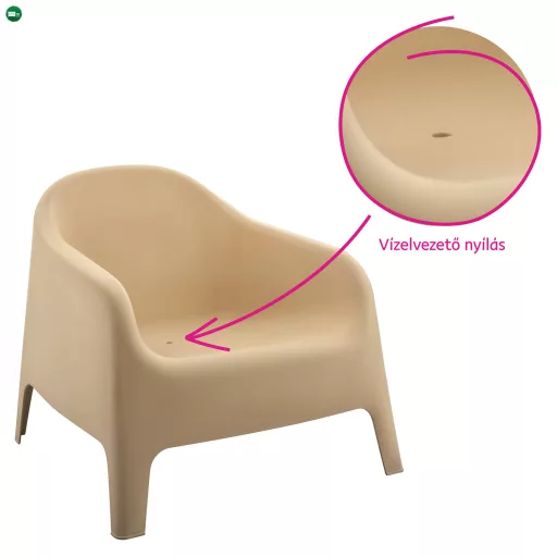 Rakásolható fotel, barna, műanyag, SOKRA NEW