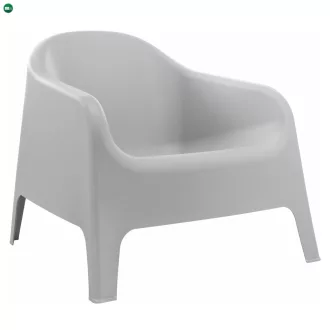 Rakásolható fotel, szürke, műanyag, SOKRA NEW